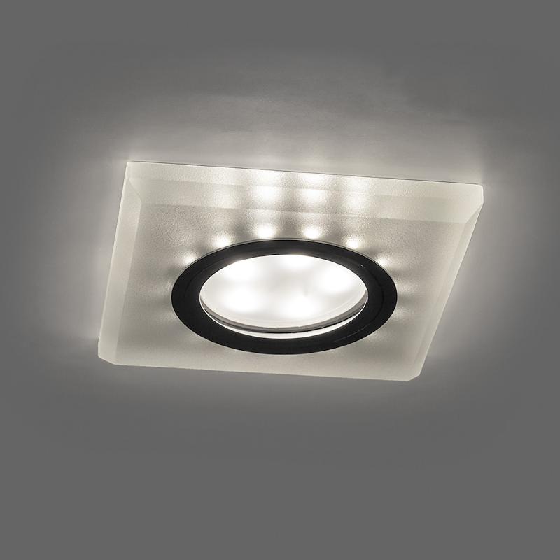 Светильник точечный встраиваемый под лампу, с LED подсветкой CD8170 15LED*2835SMD 4000K, MR16 50W G5.3 "квадрат", белый матовый | 32571 | FERON — миниатюра 2