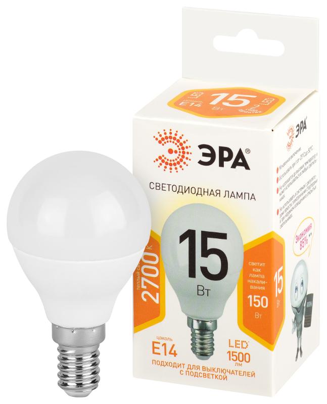 Лампа светодиодная  STD LED P45-15W-827-E14 15Вт шар теплый белый свет Е14 | Б0066793 | ЭРА — ЭРА (Энергия света)