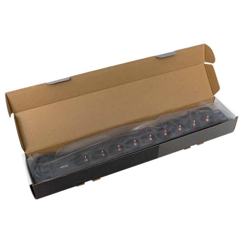 Блок розеток PDU TERACOM PRO 19" 1U 16А/250В 9 розеток Schuko 2 м 3x1,5 мм2 вилка Schuko | TRP-HPD-16A-9SH-2MSH | EKF — миниатюра 5