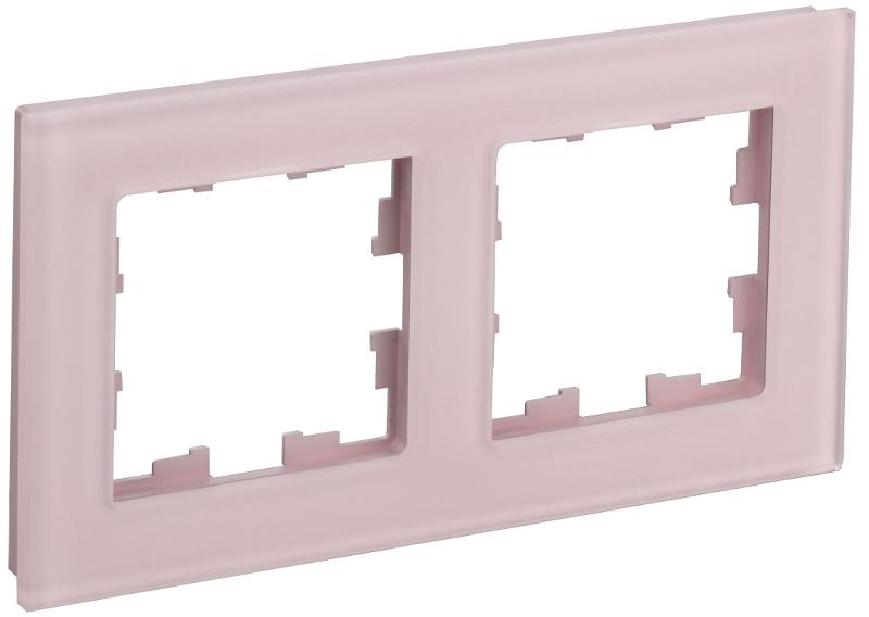 BRITE Рамка 2-ая РУ-2-2-Бр стекло розовый матовый | BR-M22-G-31-K14 | IEK — IEK (ИЭК)