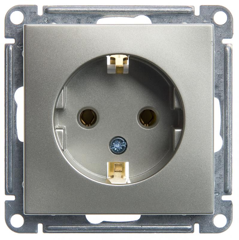 W59 Шампань Розетка с заземлением без шторок, 16А | RS16-154-4-86 | SE — Systeme Electric