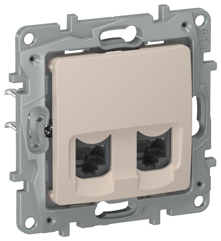 IEKETIKA Роз. комп. 2-ая RJ45 кат.6 UTP 6711541 песоч. | 6711541 | IEK — IEK (ИЭК)
