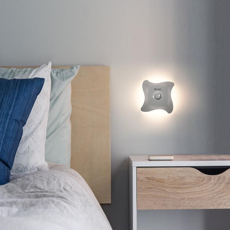 Светильник ночник на магните 8LED , 3*ААА battery 93*93*38мм, FN2020 | 41192 | Feron — миниатюра 3