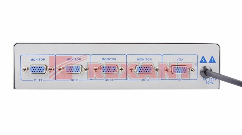 Делитель гнездо VGA на 4 гнезда VGA, 150 МГц, металл | 17-6924 | REXANT — миниатюра 2