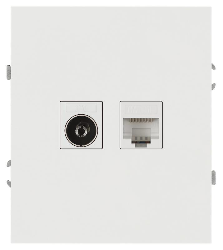 Розетка Arktik 16-3110-01 комбинированная RJ45+TV белый | Б0070494 | ЭРА — миниатюра 3