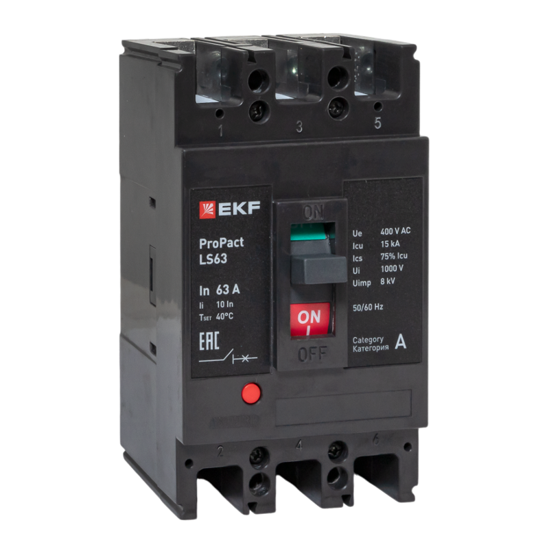 Выключатель автоматический LS63 15кА 3P 63А ProPact | mccb-63-15-3-63-ls | EKF — EKF
