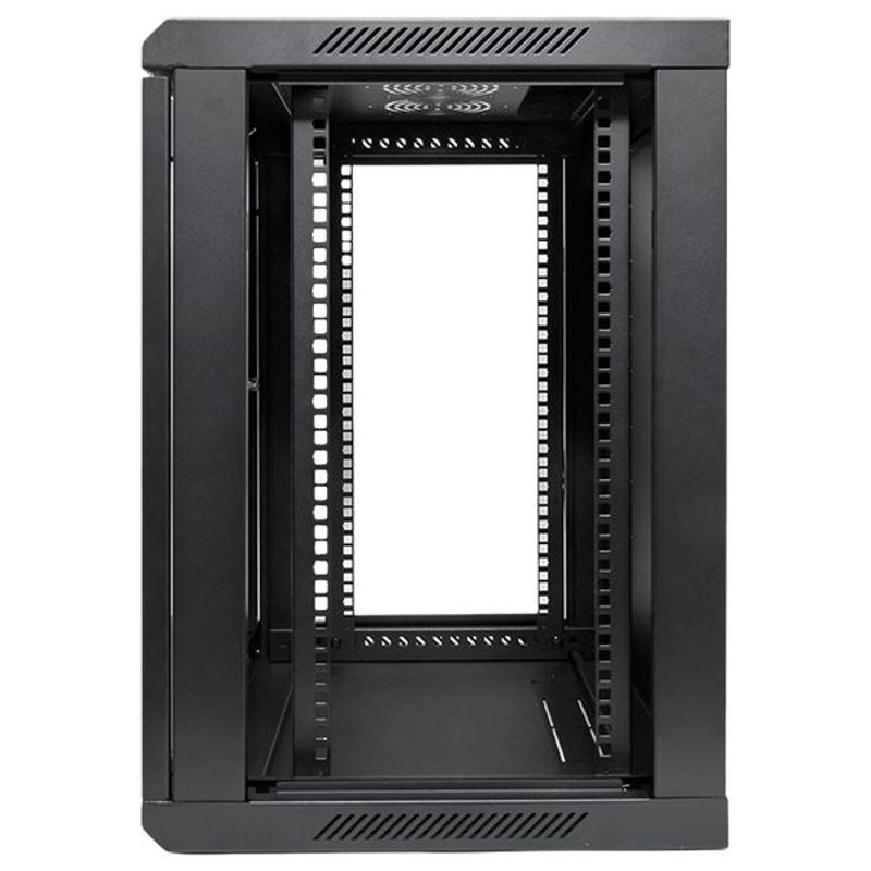 Шкаф настенный 19" TERACOM PRO 12U 600х450 мм дверь стеклянная с замком-ручкой чёрный | TRP-WLL-1264-40B | EKF — миниатюра 48