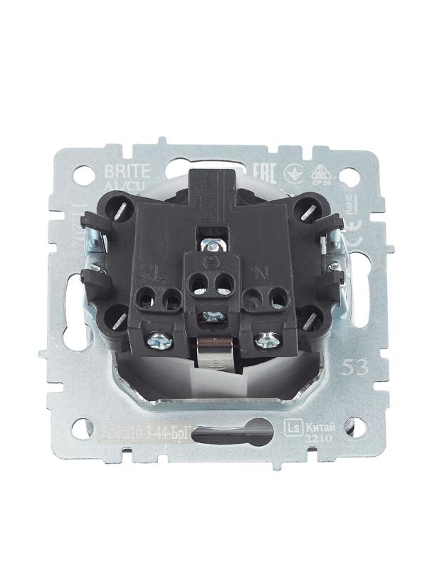 BRITE Розетка с заземлением со шторками с крышкой 16А IP44 РСбш10-3-44-БрГ графит  | BR-R16-16-44-K53 | IEK — миниатюра 4