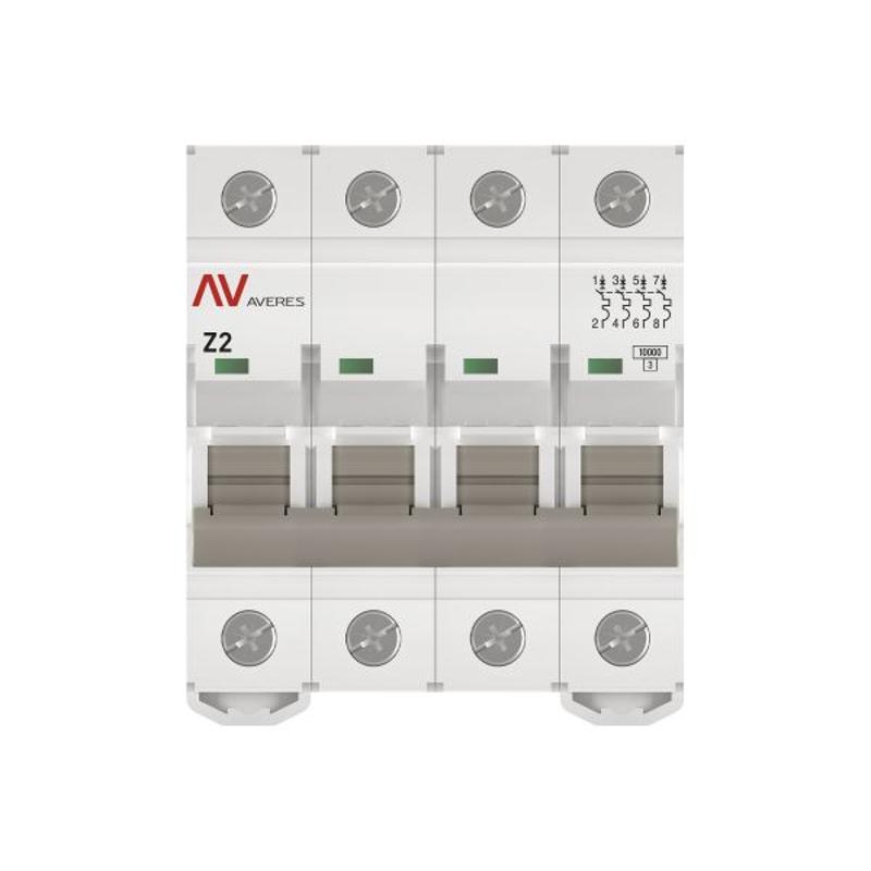 Выключатель автоматический AV-10 4P 2A (Z) 10kA AVERES | mcb10-4-02Z-av | EKF — миниатюра 3
