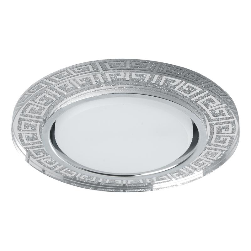 Светильник потолочный встраиваемый со светодиодной подсветкой 20LED*2835 SMD 4000K, 15W GX53, без лампы, прозрачный, серебро CD4981 с др-ром в/компл | — Feron