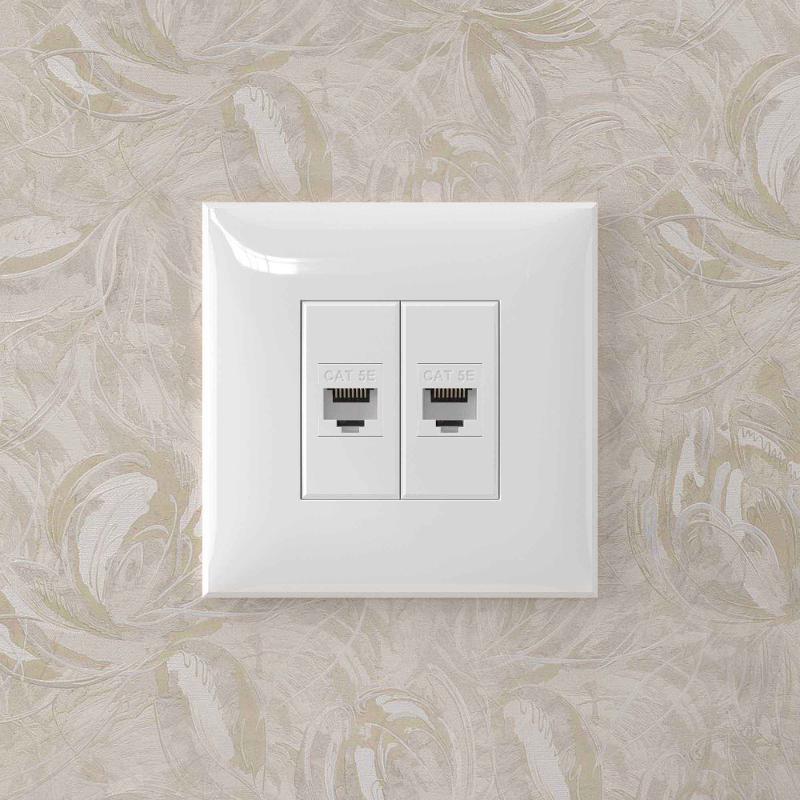 Компьютерная розетка RJ-45 без шторки в стену, кат.5е двойная, "Avanti", "Белое облако" | 4400664 | DKC — миниатюра 5