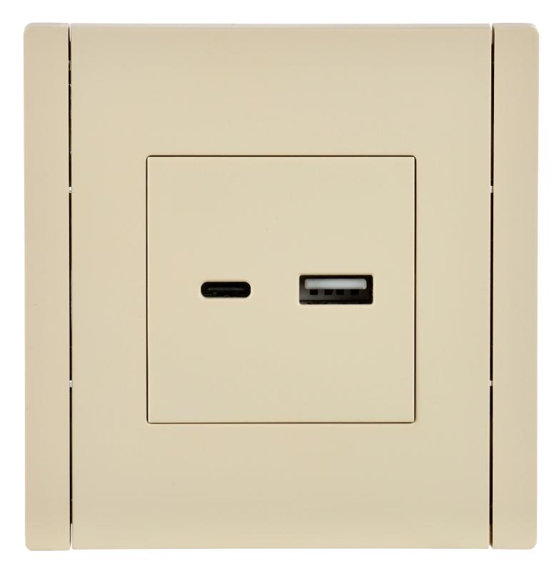 FORTE&PIANO Розетка USB A+C 18Вт FP451 ваниль | FP-U22-018-K10 | IEK — миниатюра 2