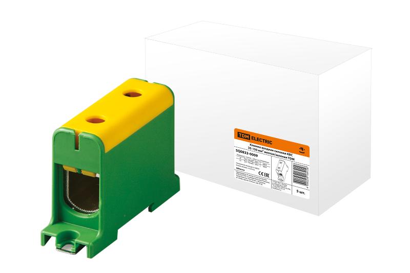 Клемма вводная силовая КВС 35-150 кв.мм. желтая/зеленая  | SQ0833-0009 | TDM — TDM ELECTRIC