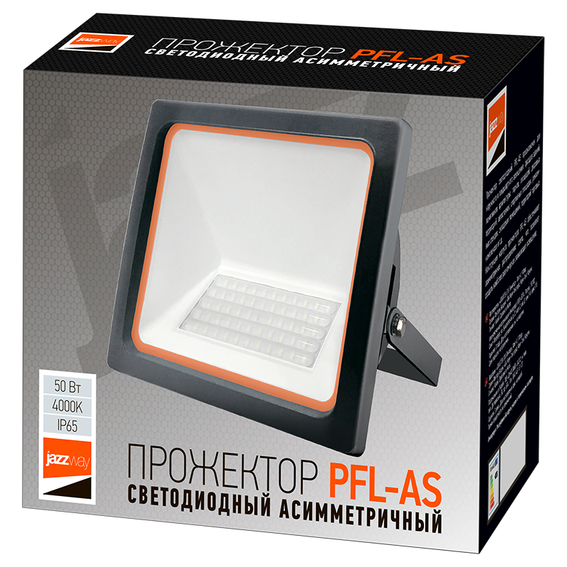Прожектор светодиодный СДО  PFL -AS- 50w 4000K IP65 асимметричный | .5022478 | Jazzway — миниатюра 6