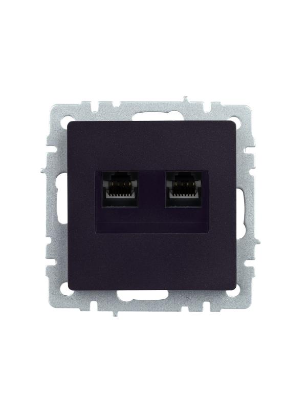 BRITE Розетка компьютерная 2-ая RJ45 кат.5E РК10-2-БрЧ черный | BR-K20-1-K02 | IEK — миниатюра 14