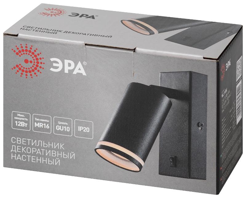 Светильник настенный бра WL19 BK GU10 MR16 IP20 черный | Б0056360 | ЭРА — миниатюра 2