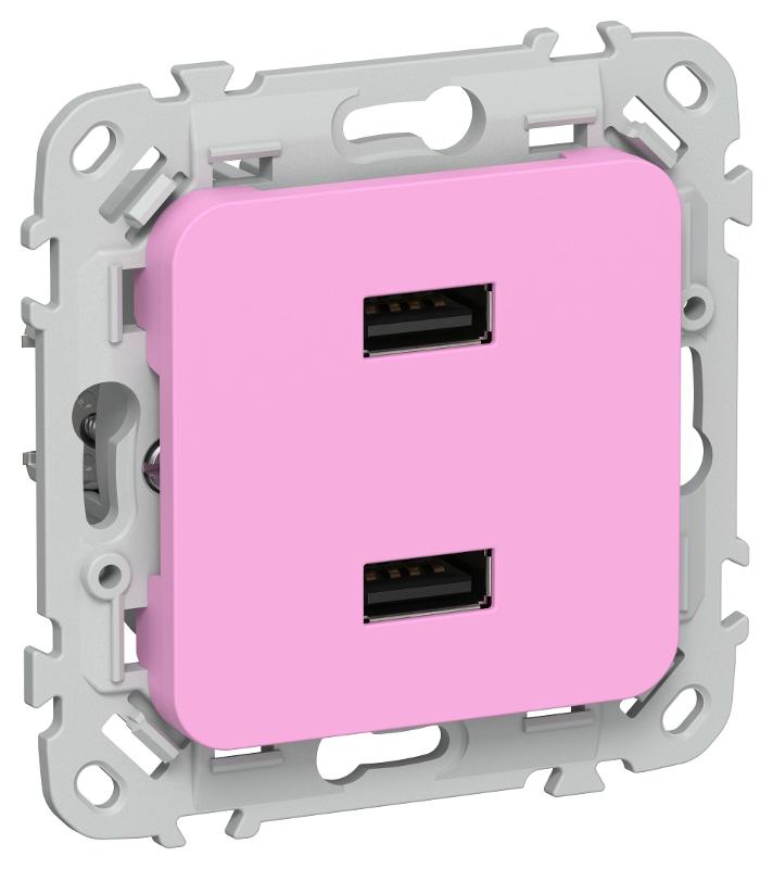 FLITE Розетка USB A+A 2,1А РЮ-2-ФлПр пурпурный | FI-U21-D31-K99 | IEK — фото 1 | Sento