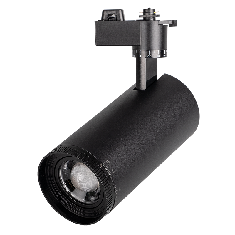 Светильник светодиодный трековый однофазный PTR 0728 ZOOM 28w 3000K 15-60° BL (чёрный) IP40 | .5034358 | JAZZWAY — миниатюра 1