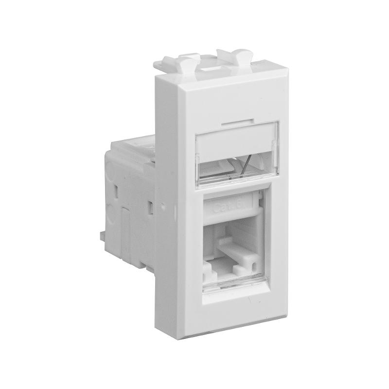 Компьютерная розетка "Белое облако" "Avanti" RJ-45 модульная, кат. 6А, 1 мод | 4400371 | DKC — миниатюра 5