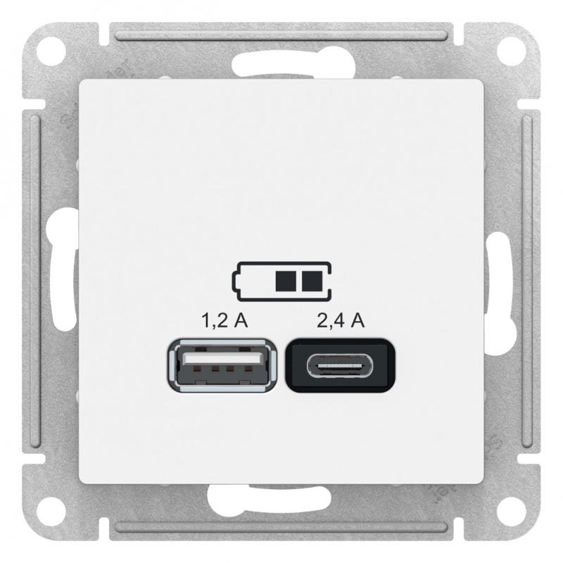 AtlasDesign Лотос USB Розетка А+С, 5В/2,4 А, 2х5В/1,2 А, механизм | ATN001339 | SE — миниатюра 3