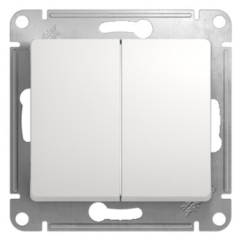 Glossa Белый Переключатель 2-клавишный, сх.6, 10АХ | GSL000165 | SE — Systeme Electric