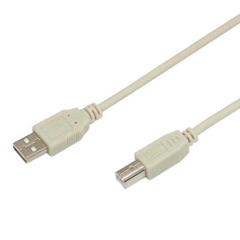 Шнур USB-B (male) штекер - USB-A (male) штекер, длина 3 метра (PE пакет) | 18-1106 | REXANT — REXANT