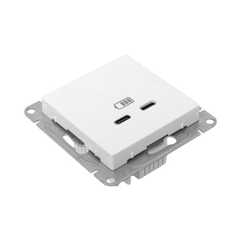 Механизм розетки USB-C - 2шт, белый Эпика EKF | UP1-SOW-2USBC | EKF — миниатюра 11