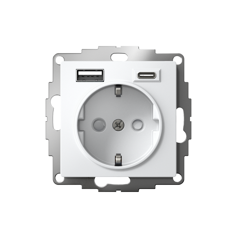 AtlasDesign Лотос Розетка 16А с 2 USB A+C, 5В/2,4А/3,0А, 2х5В/1,5А, механизм | ATN001332 | SE — миниатюра 2