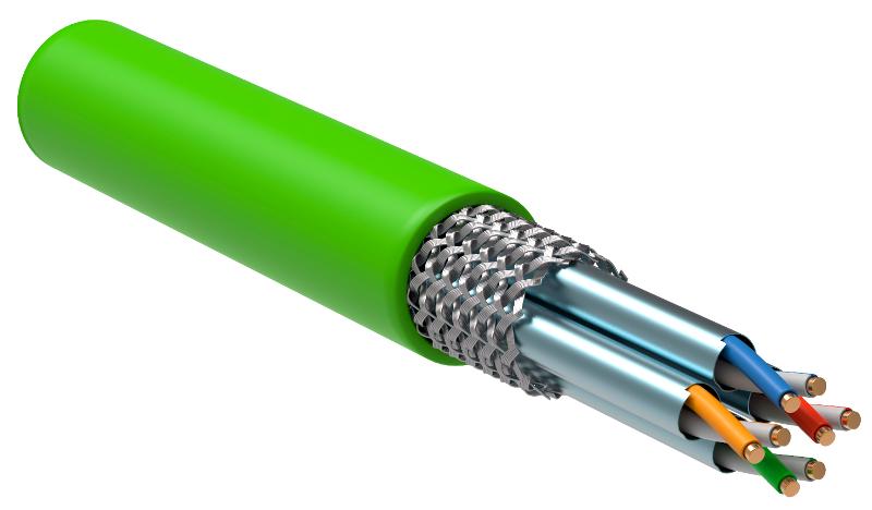 Кабель связи витая пара S/FTP, кат.6A 4х2х23AWG solid, LSZH, 305м, зеленый | LC1-C6A04-622 | ITK — ITK