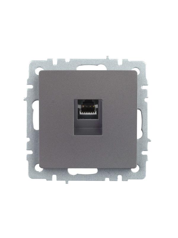 BRITE Розетка компьютерная RJ45 кат.5E РК10-БрС сталь | BR-K10-1-K46 | IEK — миниатюра 2