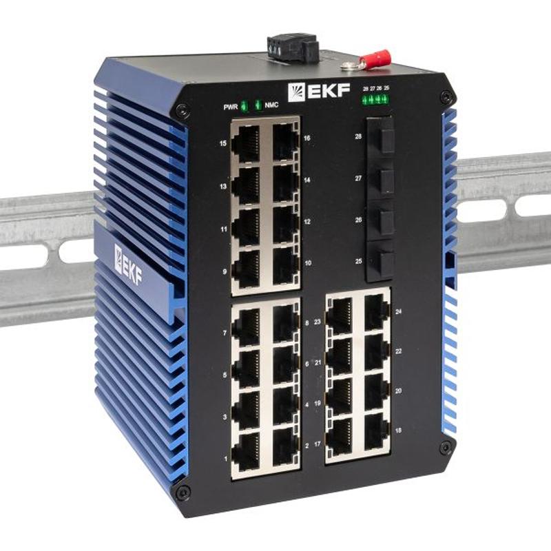 Промышленный неуправляемый коммутатор U-4GX/SFP-24GTP, 4 порта 1000Base-X SFP, 24 порта 10/100/1000Base-T(X) RJ45 c PoE, монтаж на динрейку TSX |TSX-U — миниатюра 14