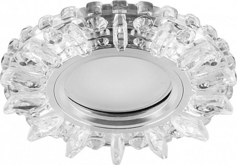 Светильник точечный встраиваемый под лампу, с LED подсветкой CD910 15LED*2835 SMD 4000K, MR16 50W G5.3, прозрачный, хром | 28893 | FERON — Feron