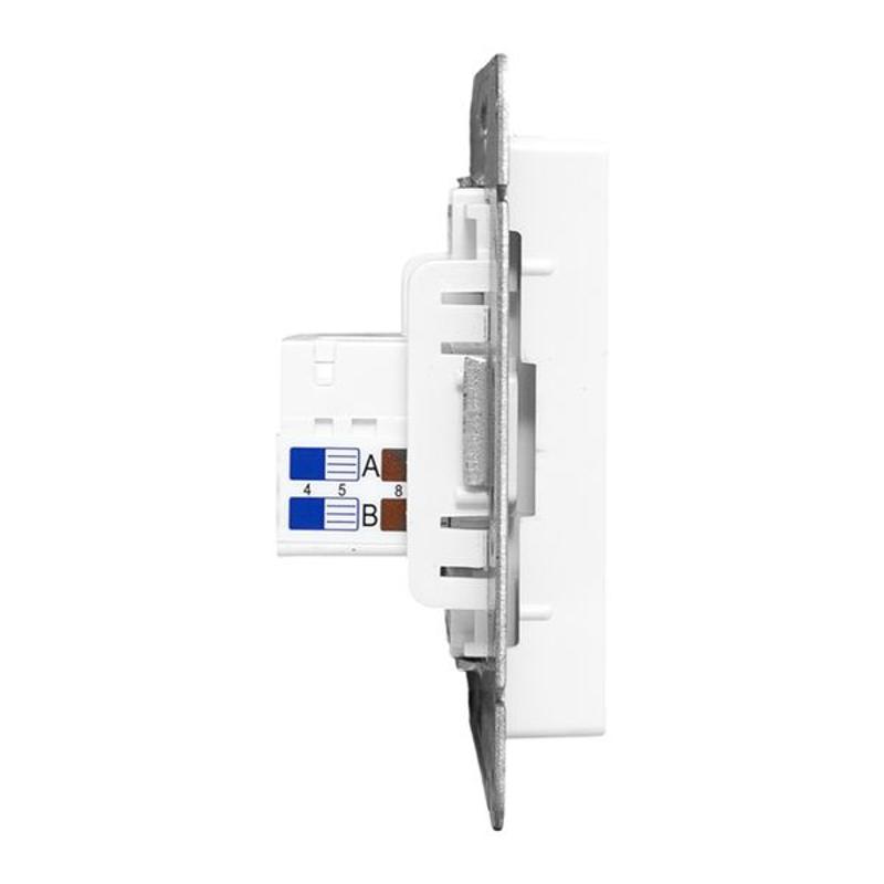 Механизм розетки HDMI+RJ45 (cat5), белый Эпика EKF | UP1-SOW-HDMI+RJ45 | EKF — миниатюра 6