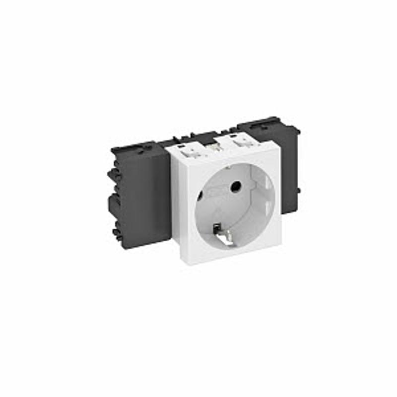 Розетка одинарная 0° Modul45connect с з/к, 250 В, 16A (белый) (STD-D0C RW1) | 6120340 | OBO Bettermann — миниатюра 2