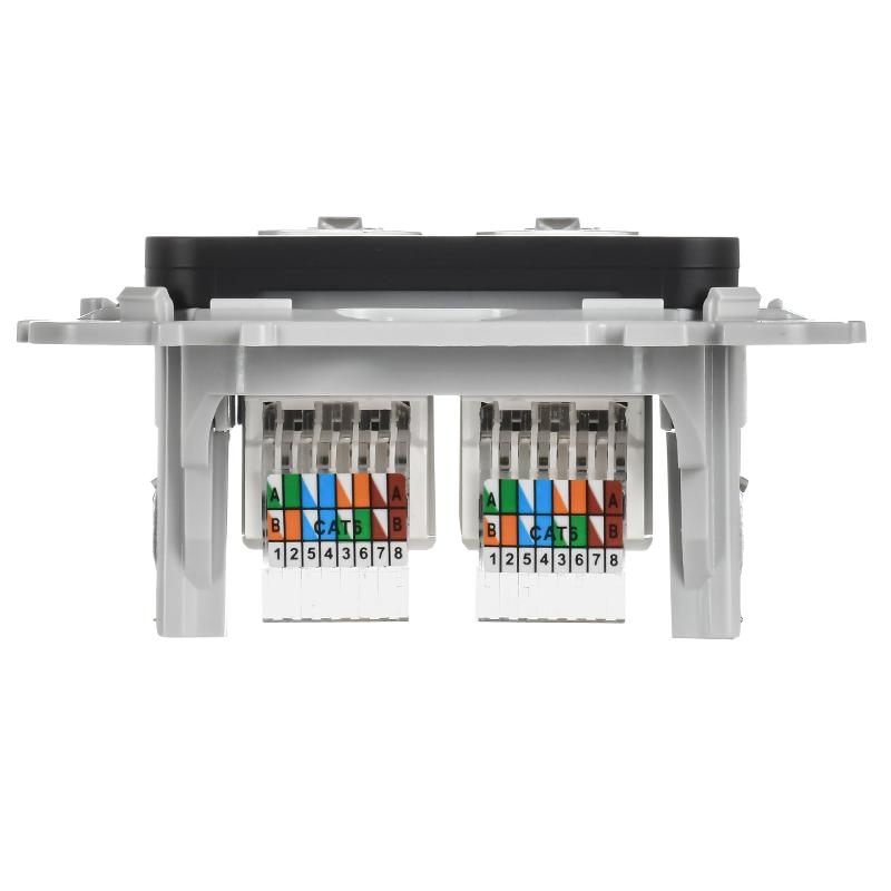 FLITE Розетка 2-ая компьютерная RJ45 кат.6 UTP РК6-2-0-ФлЧ черный | FI-K22-2-K02 | IEK — миниатюра 4