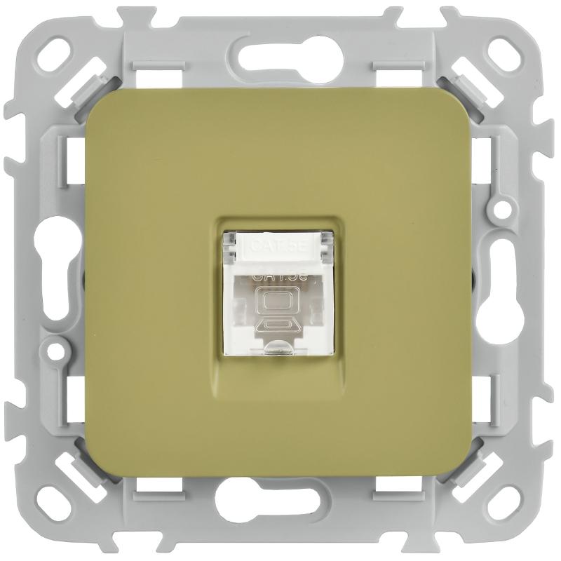FLITE Розетка компьютерная RJ45 кат.5Е UTP РК5е-1-0-ФлО оливковый | FI-K12-1-K26 | IEK — миниатюра 2