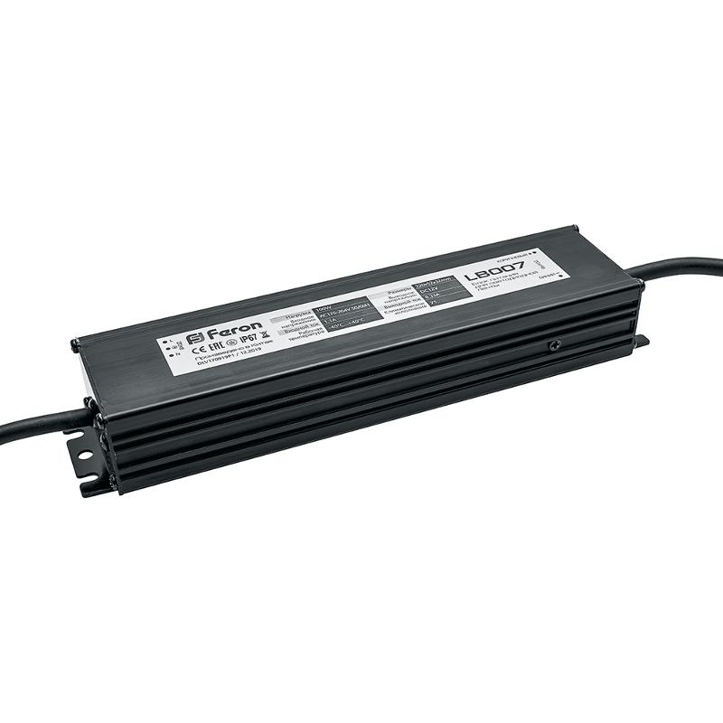 Трансформатор электронный для светодиодной ленты LB007  100W 12V 200*68*45мм IP67 (драйвер)б/л | 21493 | FERON — фото 1 | Sento