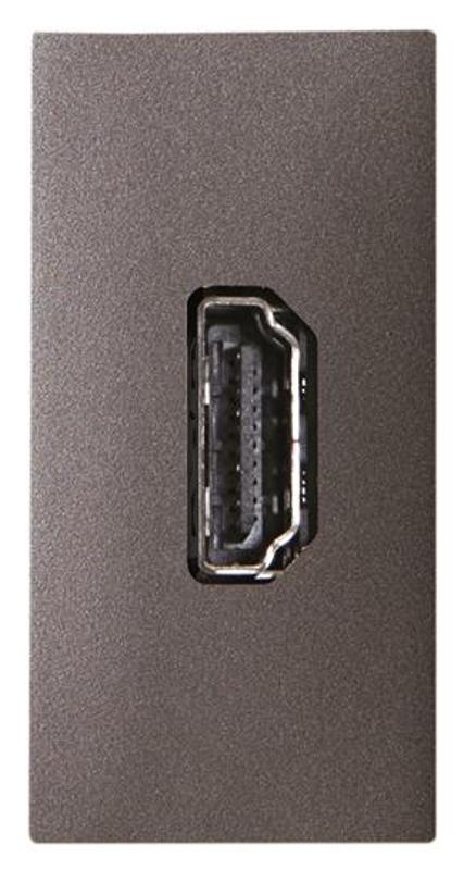 Механизм HDMI разъёма, тип А, с HDMI разъёмом мама на тыльной стороне, 1-модульный, серия Zenit, цвет антрацит | 2CLA215570N1801 | ABB — ABB