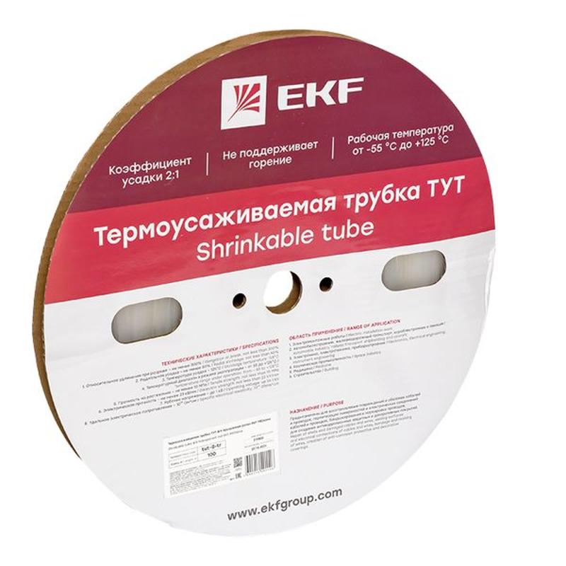 Термоусаживаемая трубка ТУТ 8/4 прозрачная рулон PROxima | tut-8-tr | EKF — миниатюра 1