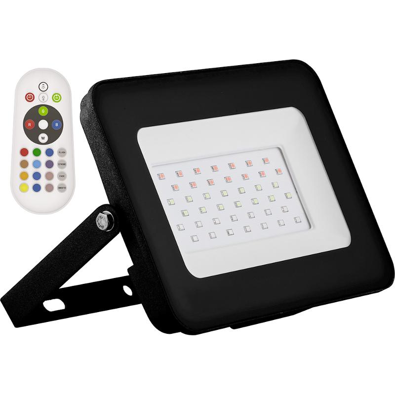 Прожектор светодиодный LL-611 2835SMD 20W RGB с пультом ДУ AC220V/50Hz IP65, черный | 29701 | FERON — Feron