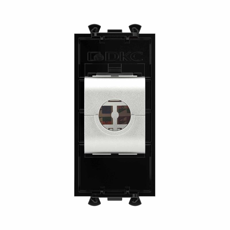 Компьютерная розетка RJ-45 без шторки модульная, кат.6 экранированная, "Avanti", "Черный квадрат", 1 модуль | 4402791 | DKC — миниатюра 4