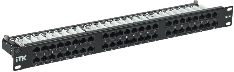 ITK 1U патч-панель кат. 6 UTP 48 пт. Dual IDC выс. плотн. | PP48-1UC06U-D05H | ITK — ITK