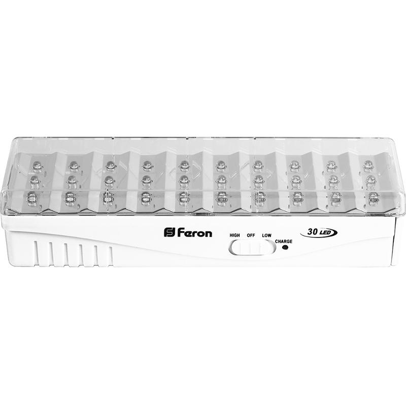 Светильник аварийного освещения аккумуляторный EL15 30 LED DC Li-ION батарея, белый 203*68*45 мм | 12896 | FERON — Feron