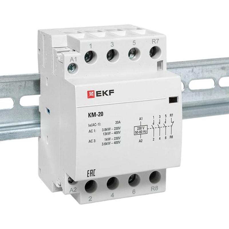 Контактор модульный КМ 20А 3NО+NC (3 мод.) EKF PROxima | km-3-20-31 | EKF — миниатюра 24
