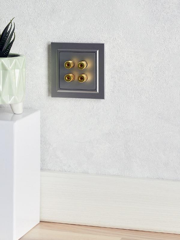 BRITE АудиоРозетка 4-местная РА10-БрС сталь | BR-S40-K46 | IEK — миниатюра 7