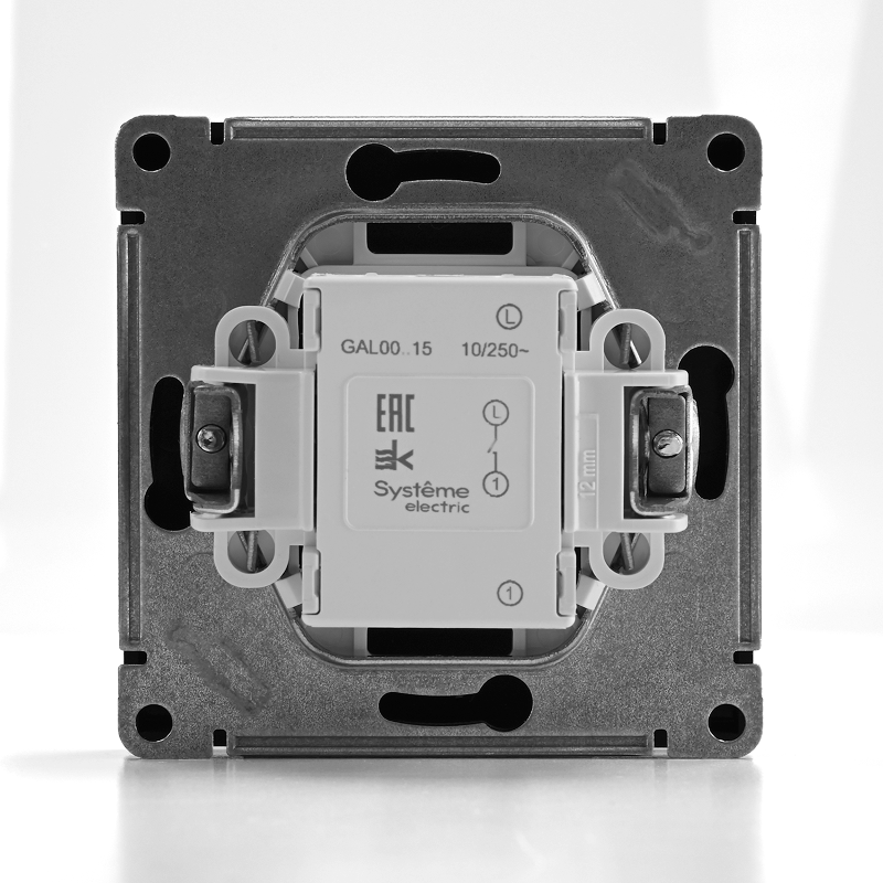 ArtGallery Карбон Выключатель кнопочный 1-клавишный, 10А, механизм | GAL001015 | SE — миниатюра 5