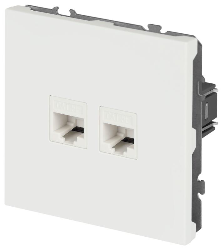 Розетка Galaxy 15-3108-08 информационная двойная 2XRJ45 IP20 белый матовый | Б0070770 | ЭРА — миниатюра 3
