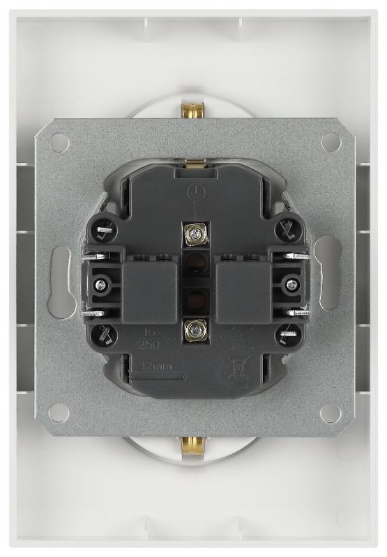 Розетка Arktik 16-2104-04 двойная с заземлением 2X2P+E Schuko 16А-250В шампань | Б0070447 | ЭРА — миниатюра 4