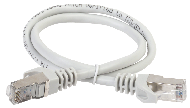 Коммутационный шнур (патч-корд), кат.6A S/FTP, LSZH, 1м, серый | PC01-C6ASL-1M | ITK — ITK