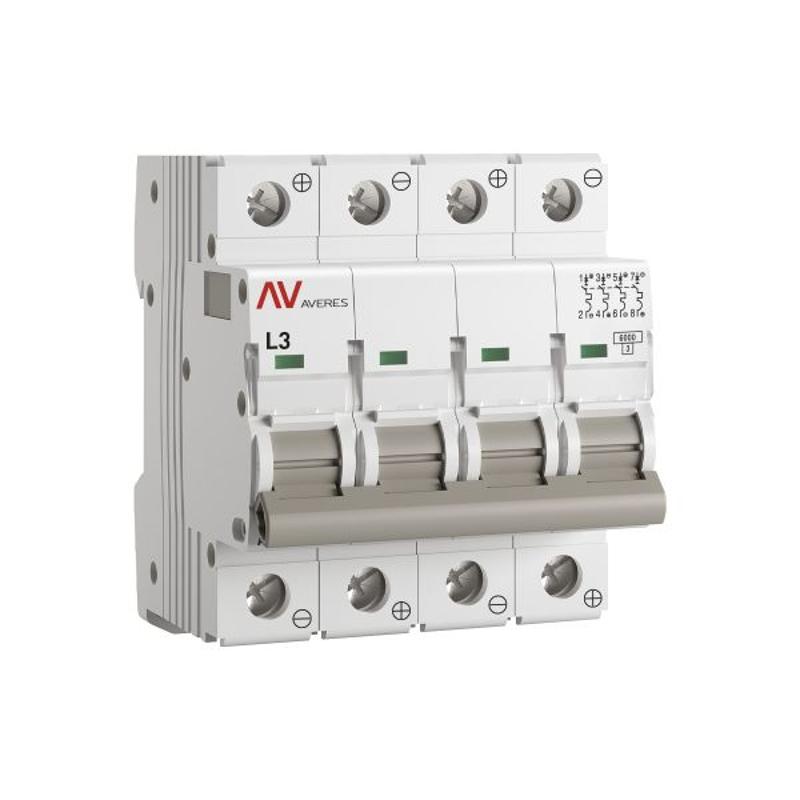 Выключатель автоматический AV-6 DC 4P 3A (L) 6kA AVERES | mcb6-DC-4-03L-av | EKF — EKF